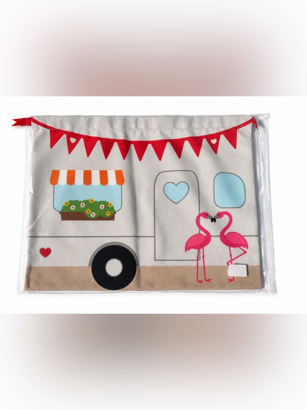Harveys Retro Camper Flamingo Dust Bag Drawstring Storage Pouch Bag Cover Rare
